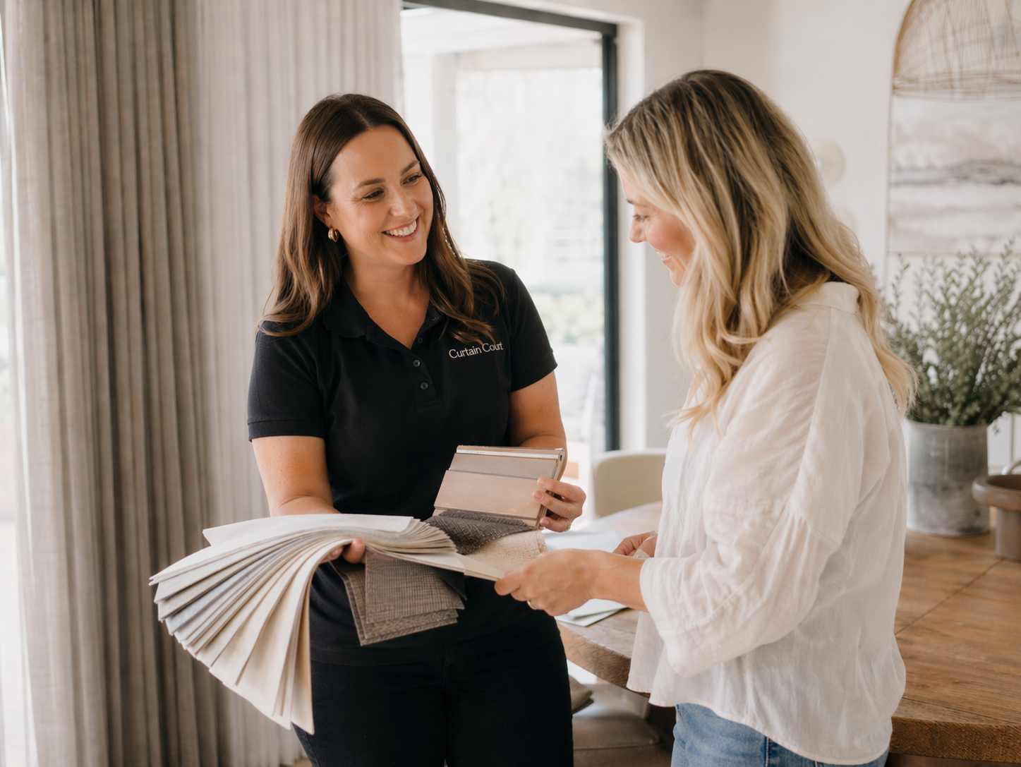 Curtain Court free in-home consultation fabric samples